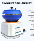 335mm Electric Jewelry Vibration Tumbler Polisher With 6.2L Rock Tumbler Bowl, shown with dimension and capacity details.