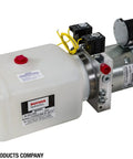 4-Way DC Hydraulic Power Unit With 12V Motor And Built-In Pump For Trucks And Trailers, Compact 0.75 Gallon Poly Reservoir