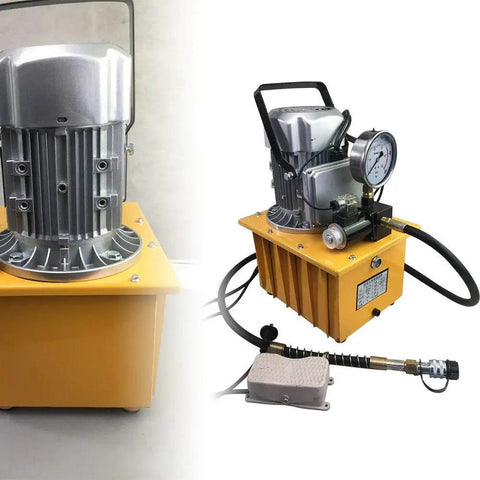 Heavy Duty 750W 110V Electric Hydraulic Pump With 7L Tank And Single Acting Pedal Solenoid Valve Control Kicking Up To Ten Thousand Psi For Solid Daily Grind And Shop Lifts Black