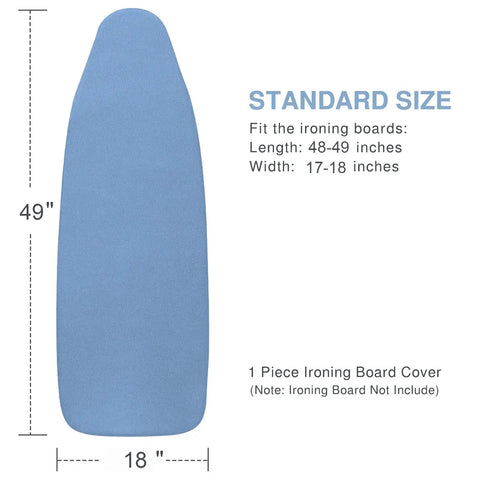 Extra Wide Ironing Board Cover And Pad 18 By 49 Inches With Thick Padding And Elastic Edge Silicone Coated, size shown
