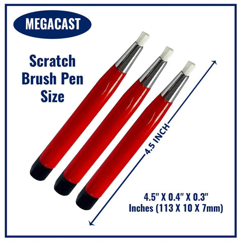 Fiberglass Scratch Brush Pen Set 3 Pack For Jewelry Watches Coins And Electronics Cleaning Rust And Corrosion Removal In Tight Spaces