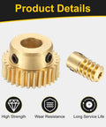 Beefed Up Worm Gear Set With 30 Tooth Brass Gear And Brass Worm 0.5 Module 1 To 30 Reduction Right Rotation Drive Gear Box Wheel
