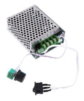 Adjustable DC Brushed Motor Speed Controller With PWM Regulator For DC 10V To 50V 30A Beefy High Power Switch shown with wires