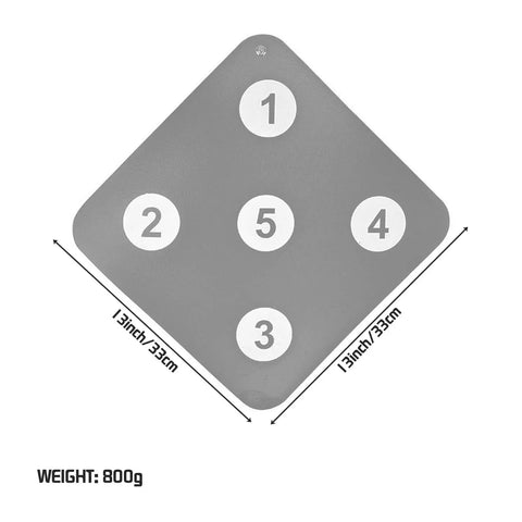 Fencing Training Target For Saber Foil And Epee With Five Bullseyes, grey wall-mount, size 33x33 cm, 800g weight.