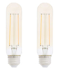 Dimmable T10 Vintage Glass LED Light Bulb 40 Watt Equivalent With Instant Brightness 450 Lumens 2200K Warm Amber Glow 2 Pack