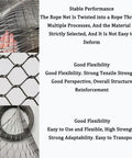 Built Like A Tank 304 Stainless Steel Flexible Cable Safety Net For Balcony Stair Guards, close-up view of sturdy braided wire mesh and flexibility.