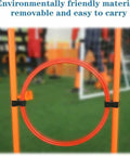 Drone Race Track Obstacle Kit For Indoor And Outdoor Flying, featuring orange poles and circle on grass field