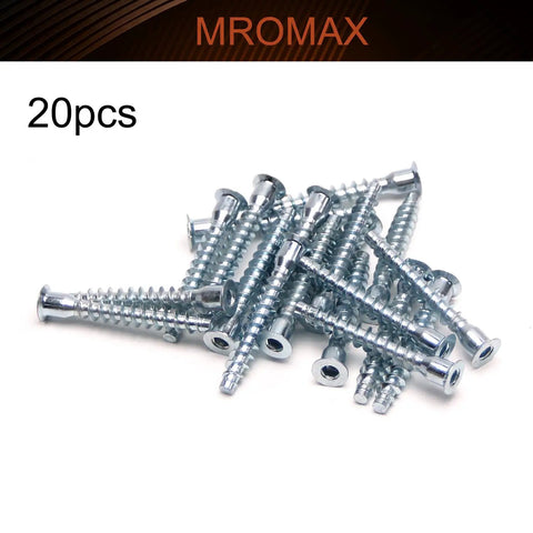 Self Drilling Confirmat Screws M7x50mm For Woodworking Inner Hex Drive Carbon Steel Blue Finish 20 Pieces
