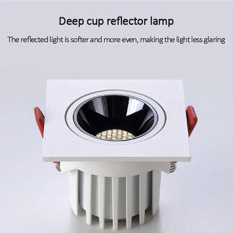 Close-up view of UWYTGF 3.3 Inch Retrofit Led Recessed Light, Dimmable Led Recessed with deep cup reflector design.