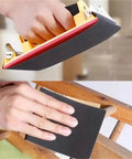 Get This Awesome 50 Piece Wet Dry Sandpaper Set With 60 To 20000 Grits For Wood Metal And Plaster Polishing, Custom Cut Sheets in use on wood surfaces.