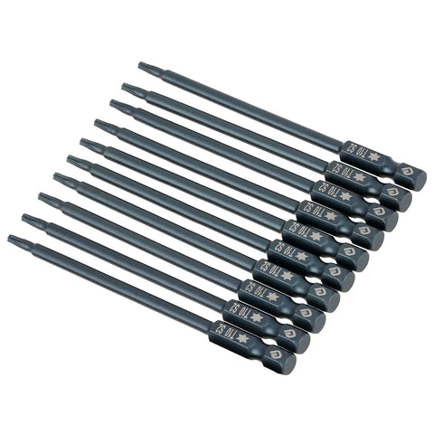 Super Cool 10 Pc Long T10 Hex Magnetic Screwdriver Bits Kit Made From Tough S2 Steel With Solid Grip Heads Perfect For Any Heavy Duty Drill Job In The Garage Or On The Road Today, long T10 bits
