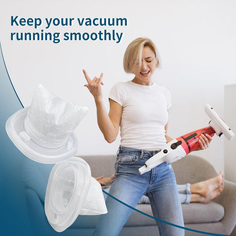 Dustbuster Handheld Vacuum Filter Replacement HNVCF10 Fits HNVC115 HNVC215 HNVC220 Series 4 Pack shown with woman vacuuming