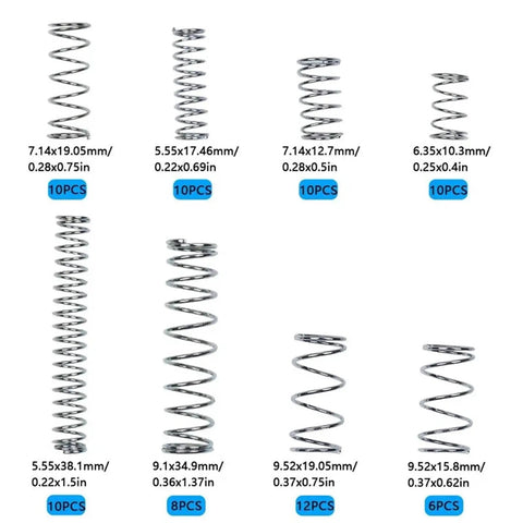Premium 200 Pcs Hardware Tension Spring Compression And Extension Kit Perfect For Home Repairs DIY Gadgets Electrical Projects With Solid Performance, assorted metal springs sizes