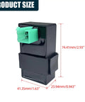 4 Pin Dc Cdi Box With Connecting Plug For 50cc 70cc 90cc 110cc Scooters Atvs Go Karts Dirt Bikes And Dy100 Quad Bikes Direct Replacement High Performance Cdi Module For Easy Plug And Play Install shown with dimensions 74.41mm x 41.35mm x 23.94mm