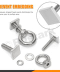 18 Piece M6 T Track Mount Tie Down Anchor Kit 304 Stainless Steel T Slot Bolts With Eye Bolts for secure roof rack mounting