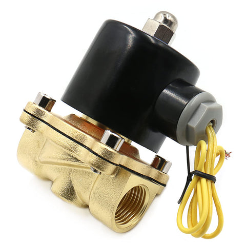 Half Inch Brass Electric Solenoid Valve DC 12V Normally Closed NC Direct Acting Heavy Duty Valve For Water Air Gas DN15