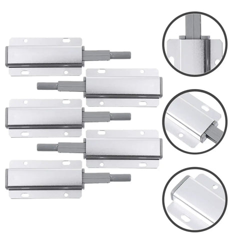 Five Pack Push To Open Cabinet Latches With Magnetic Closure And Long Stroke Magnets Aluminum Alloy Hidden Locks