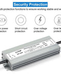 Beefy 60W LED Driver Power Supply 24V DC 2.5A Waterproof Ultra Slim Transformer for LED lighting with protection features