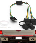 4 Way Y Splitter Harness for Trailer Lights and Tailgate Light Bars Plug And Play 4 Pin Connector Extension Wiring Kit shown installed