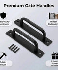 2 Pack Aluminum Gate Pull Handle For Wooden Fences And Barn Doors Black Finish With Screws Included Durable Outdoor Gate Hardware