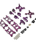 Sick Purple Metal Suspension Arms Steering Cup Hub Carriers With Shock Tower Kit For Rc Car Upgrades, detailed view of parts and hardware.