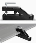Heavy Duty Clamp On Bucket Hitch For Tractors And Loader Buckets, 2 Inch Trailer Receiver Ball Mount, Steel Gloss Red