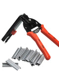 Heavy Duty Hog Ring Pliers Kit With 600 Galvanized Steel Hog Rings Nail Groove Clamp For Animal Cages Wire Fencing And Railings
