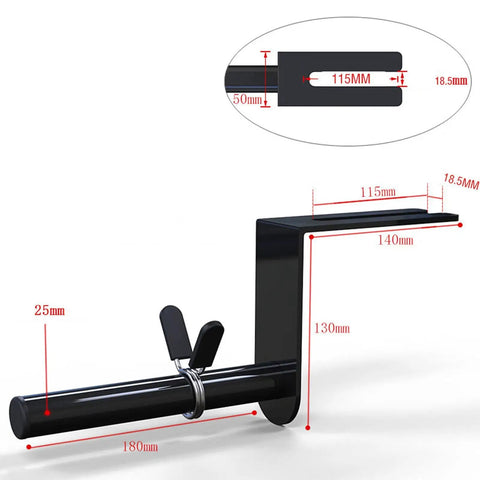 Plate Holder Weight Loading Pin for Gym Machines Beefy Heavy Duty Steel Fitness Attachment with measurements displayed