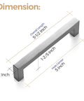 Dimensions of 30 Pack Brushed Nickel Square Cabinet Handles for Cabinets and Drawers, 5 Inch Hole Center, 5-1/2 Inch Length