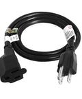 Heavy Duty Extension Cord 3 Feet 14 AWG 15A 125V Black UL Listed 1875W Built Tough Power Cable for tools and home gear