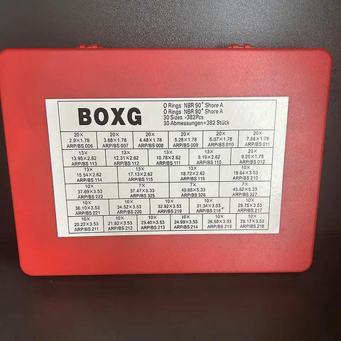 Red case of Buna-N Industrial Square O Ring Master Kit, 347-Piece Red Set For Maintenance And Repair, Pro-Grade Collection