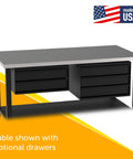 Rock Solid Metal Fabrication Prep Table for Classrooms and Shops, 60 inch long by 30 inch deep by 36 inch high, with optional drawers