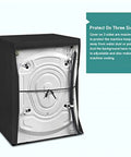 Front Loading Washer And Dryer Cover, Heavy Duty Oxford Fabric Waterproof Dustproof Shield, Black 1 Pack covering back