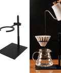 Top Shelf Pour Over Coffee Stand And Heavy Duty Aluminum Dripper Holder With Sticky Non Slip Base That Locks Your V60 And Kalita Firm For Smooth Daily Steeps And Chill Weekend Sessions, black aluminum stand with dripper.