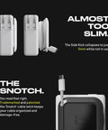 The Side Kick Collapsible Charger Organizer And Travel Accessory For USB C Cords And MacBook And PC Chargers Cable Management White
