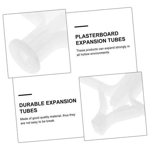 200pcs Aircraft Expansion Tubes For Plasterboard shown with details on durability and suitability for hollow walls.