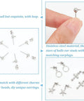 300 Piece Ball Post Earring Stud Kit With Butterfly Backs And Open Jump Rings For DIY Jewelry Making In Non Tarnish Stainless Steel 304 Pro Quality Ball Stud Findings, silver studs