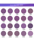 Grits chart showing various sanding disc grit levels from 60 to 10000 for Top Shelf 5 Inch Sanding Discs With Hook Loop Backing.