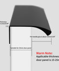 Cross-sectional view of 12 Piece 150mm Aluminum Concealed Finger Edge Pulls for Cabinets and Drawers, showing pull thickness and grip size.
