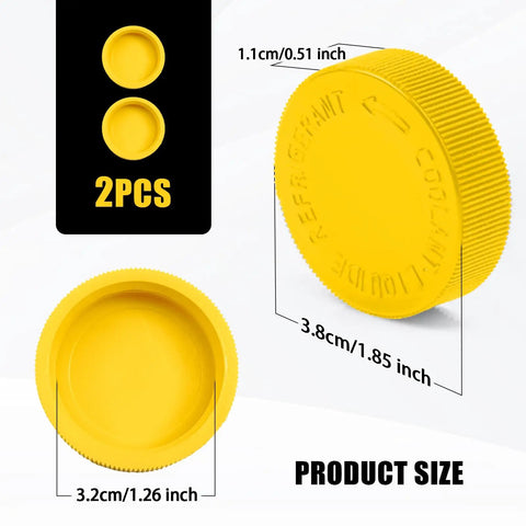2 Pack Engine Radiator Coolant Reservoir Tank With Yellow Cap Replacement OEM 21712 79900 Check Vehicle Fitment
