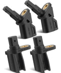 Fresh Dope 4 Pack Abs Wheel Speed Sensors Front And Rear compatible with Ford Mazda Volvo, featuring durable black plastic construction.