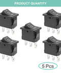 Beefy 5 Piece On Off On Boat Toggle Rocker Switch Set Black Marine Grade Panel Mount Waterproof Electrical Switches For Boats And Marine Electronics Easy Wiring Durable Build Replacement Boat Switches, 5 black switches