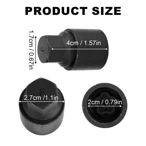Kick The F Type Lug Nut Lock Down With This Special Steel Tool Kit For Safe Dismantling And Installing Anti Theft Security Wheel Nuts On Your Car Today 20mm steel F-type lug nut lock, 4cm long