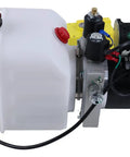 3 Quart Double Acting Hydraulic Pump 12V DC4442 For Dump Trailers And Tipper Systems Hydraulic Jacks Lift Tables Dump Bodies Leveling Equipment And Power Units, side view