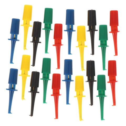 20 Pcs Colorful Test Clip Multimeter Probes Set for Electrical Testing Includes Red Green Blue Yellow Clips and Stable Grabbers