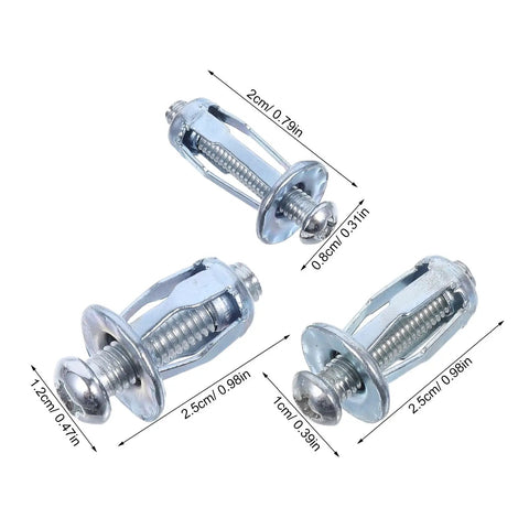 35 Piece Expansion Screw And Petal Nut Kit M4 M5 M6 For Hollow Walls Plasterboard Iron Skin Metal Fasteners Heavy Duty Nut Anchors For DIY Furniture Assembly And Home Repairs, silver metal