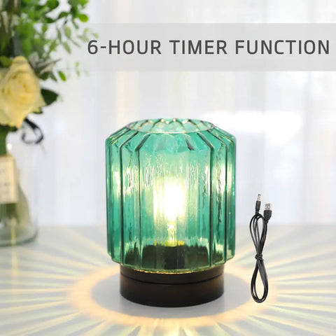 Battery Operated Table Lamp 8 Inch Cordless LED Lantern With 6 Hour Timer For Indoor Outdoor Decor USB Power Cable Included