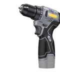 Killer Brushless Electric Drill and Cordless Mini Screwdriver with 16.8V Lithium-ion Battery Pack side view, compact design for DIY tasks.