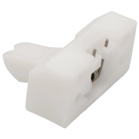 Side view of a white plastic Washer Dryer Door Catch Replacement For AP4107272 1375320 1419077 Durable Secure Closure
