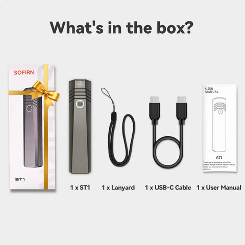 Rechargeable 1500 Lumen EDC Flashlight With 226 Meter Beam, IPX7 Waterproof Pocket Light With USB-C Cable, Lanyard, User Manual